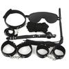 Black Red Leather 7-Piece Bondage Restraint Set Handcuffs for Couples BDSM Flirting Spanking Punish Roleplay Kinky Adult Sex Toy