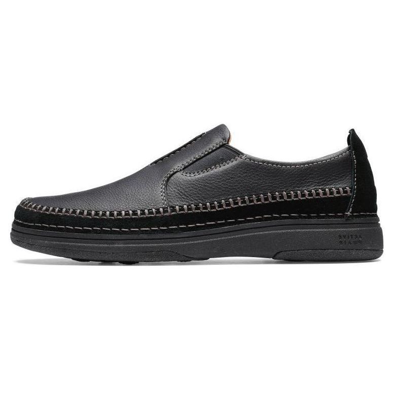 Clarks Круглый носок, без шнурков, повседневные кроссовки для мужчин, черные 261684288