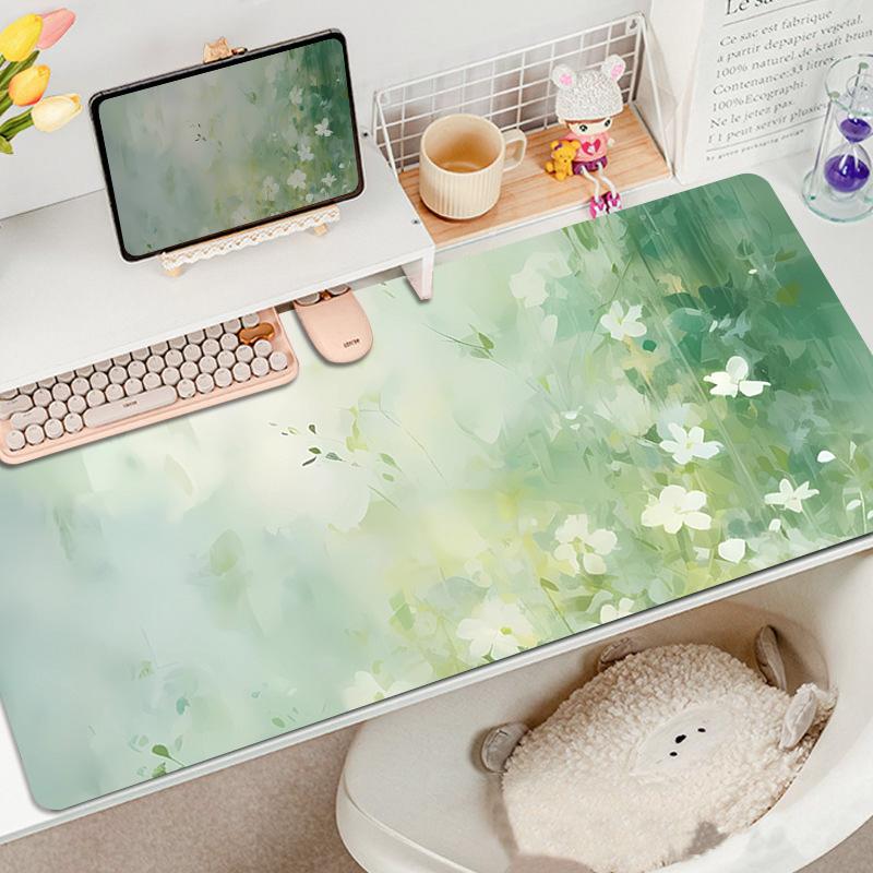 Creative Watercolor Mouse Pad Oversized Oil Painting Green Fresh Eye Protection Girls Laptop Table Mat