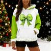 Women's Christmas Print Colorblocked Loose Casual Hoodie