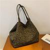 Vintage Leopard Shoulder Bag Women's Canvas Bag Large Capacity Tote Bag