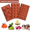 6/8/15/18/24/35 Holes Silicone Half Sphere Mold For Baking Half Ball Chocolate Candy Dome Pudding Mousse Cake Pastry Tools