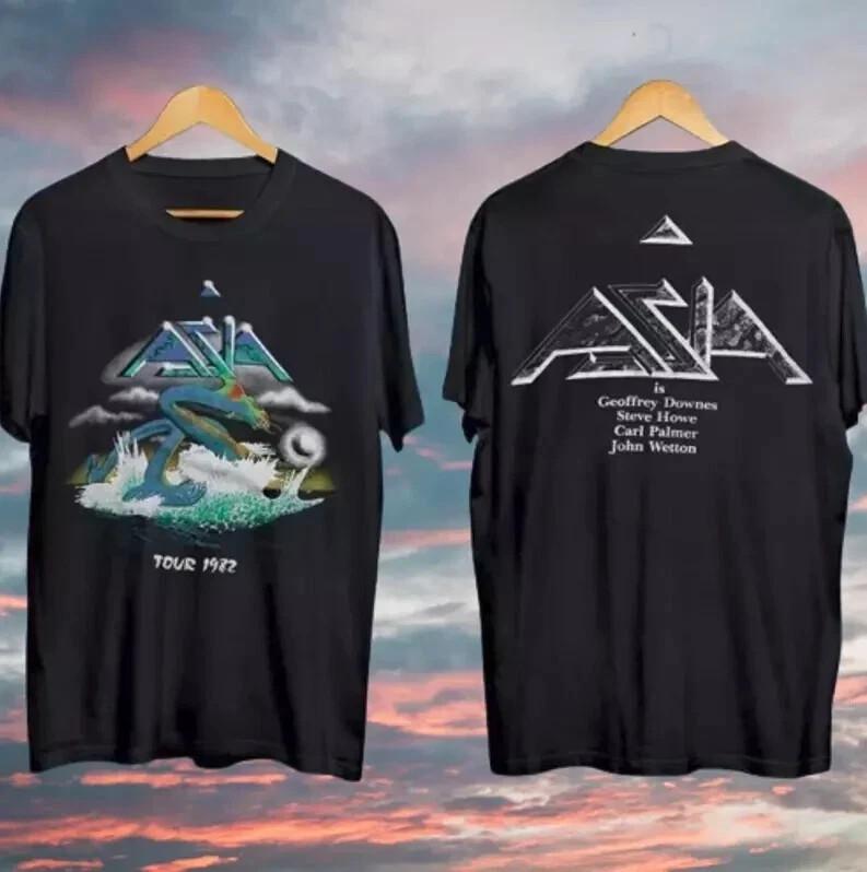 2 Sides ASIA band Tour Men T-shirt Double-sided Black Unisex sizes S-5XL