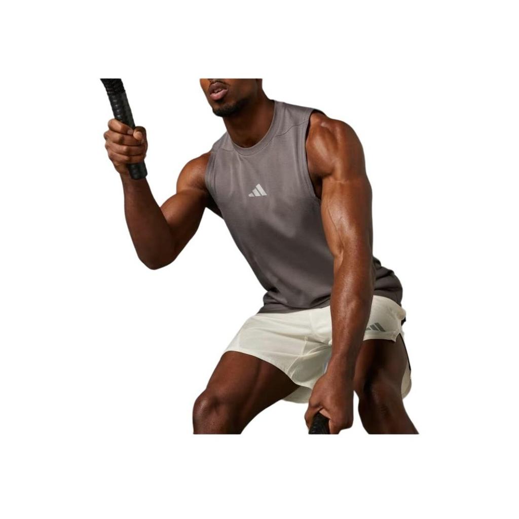 Adidas Heat.Rdy Badge Print Loose Training Celebrity Neck Безрукавка Мужские топы Темно-серый IS3712