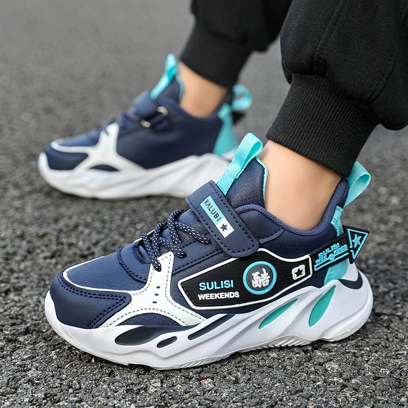Kids Lightweight Leather Tennis Sports Sneakers Boys Girls Walking Running Casual Shoes for Spring Autumn Winter Child Students