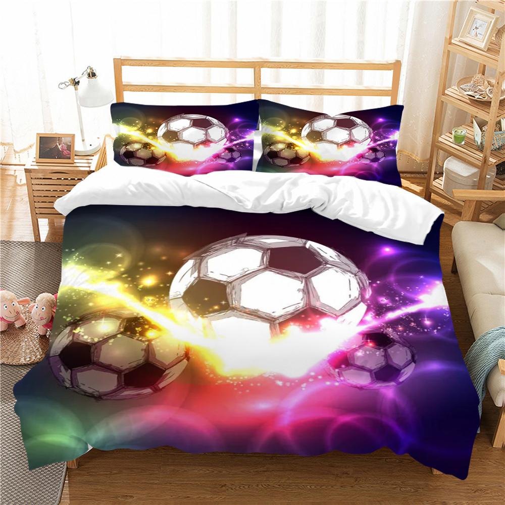 Мягкий дышащий комплект постельного белья с футбольным принтом 2/3 шт. пододеяльник для девочек и мальчиков домашнее постельное белье пододеяльники из микрофибры теплые