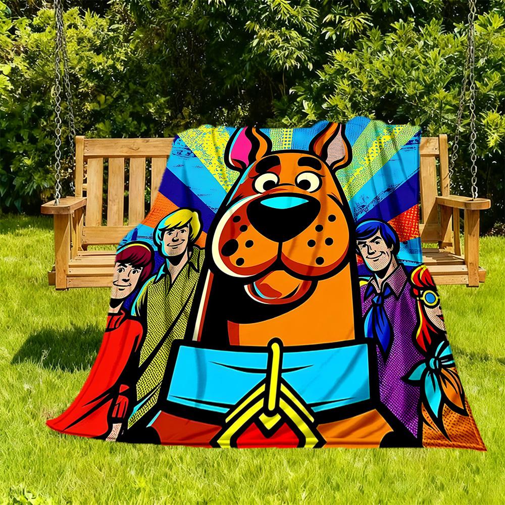 1 шт. Плед Scooby-Doo для улицы, легкий, фланелевый, мягкий и теплый, для всех сезонов, для улицы, кемпинга, гостиной, офиса, L1106051