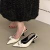 Black High Heels Temperament Socialite Bag Head Sandals Fairy Shoes French Pointed Single Shoes