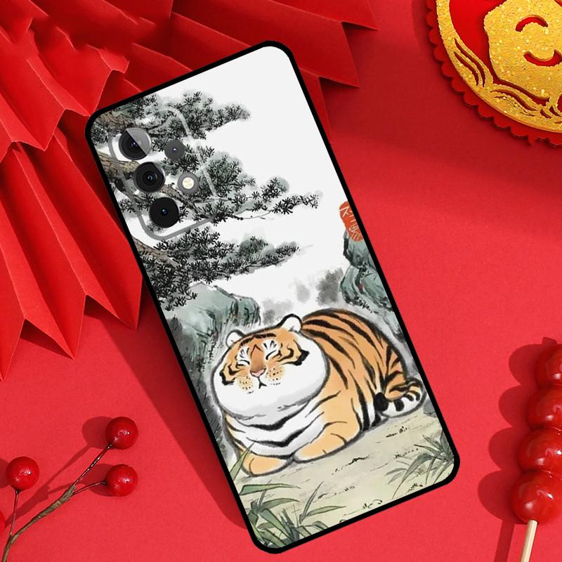 Мультяшный Толстый Тигр Чехол Для Samsung Galaxy M55 M35 M15 M11 M12 M13 M14 M06 M16 M36 M56 M31 M53 M32 M52 M34 M54