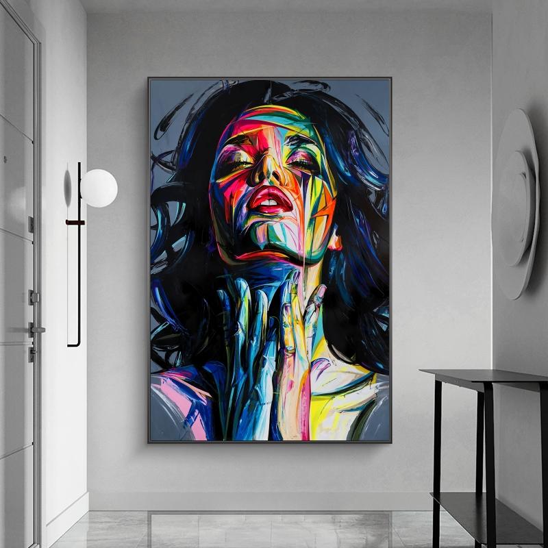 Граффити Искусство Абстрактная Девушка Картина Маслом Уолл Стрит Арт Плакат
