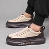 Новые модные мужские кроссовки, удобные, легкие, повседневные, кожаные туфли, обувь для катания на скейтборде, мужская вулканизированная обувь с толстой подошвой