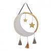 Bambino Wood & Metal Moon Plaque with Tassels 44cm