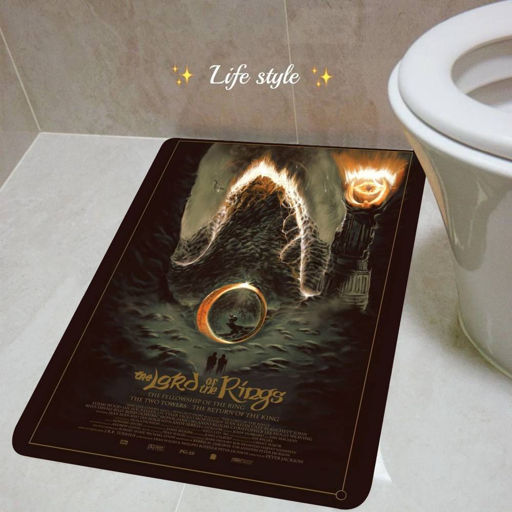T-The L-Lords Of The R-Rings Movie Sticky Door Mat Washable Non-Slip Living Room Sofa Chairs Area Mat Kitchen Doormat Area Rug