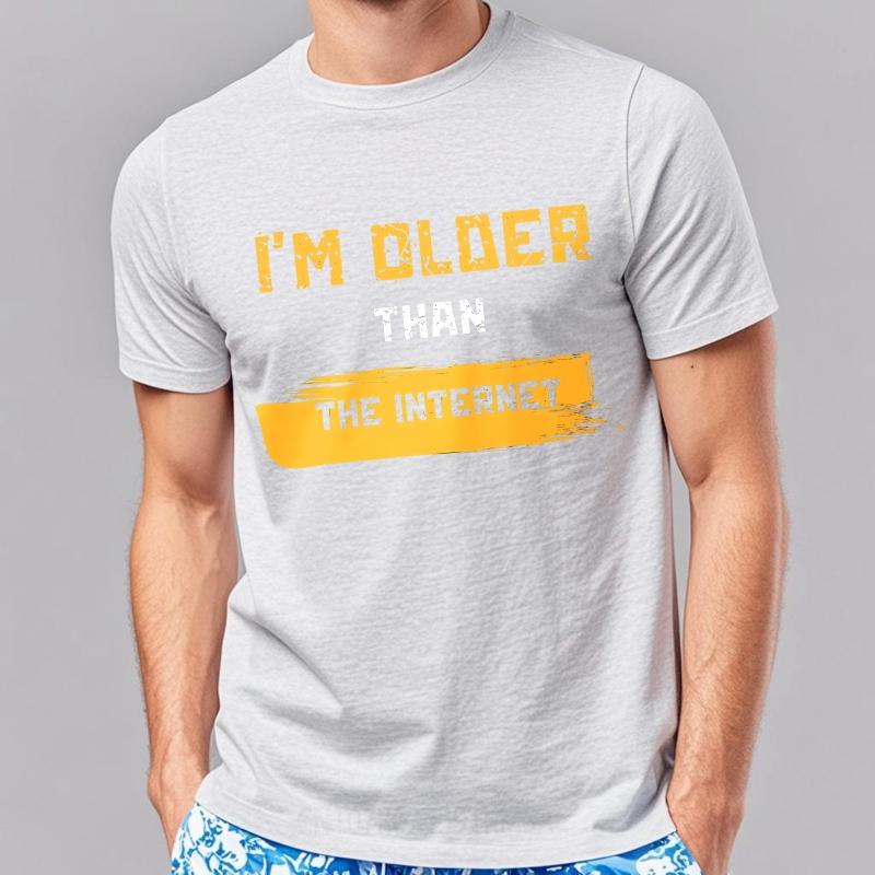 Retro Boys Summer Tshirt Im Older Than The Internet Short Sleeve Printed Crew Neck Unisex Tees Hiphop Cheap Tshirt