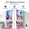 2 шт. Занавески Блэкаут Hasbro K-pop Группа Светоблокирующие Пастельные С Принтом Аниме Идолов С Люверсами Оконные Шторы Для Спальни Гостиной