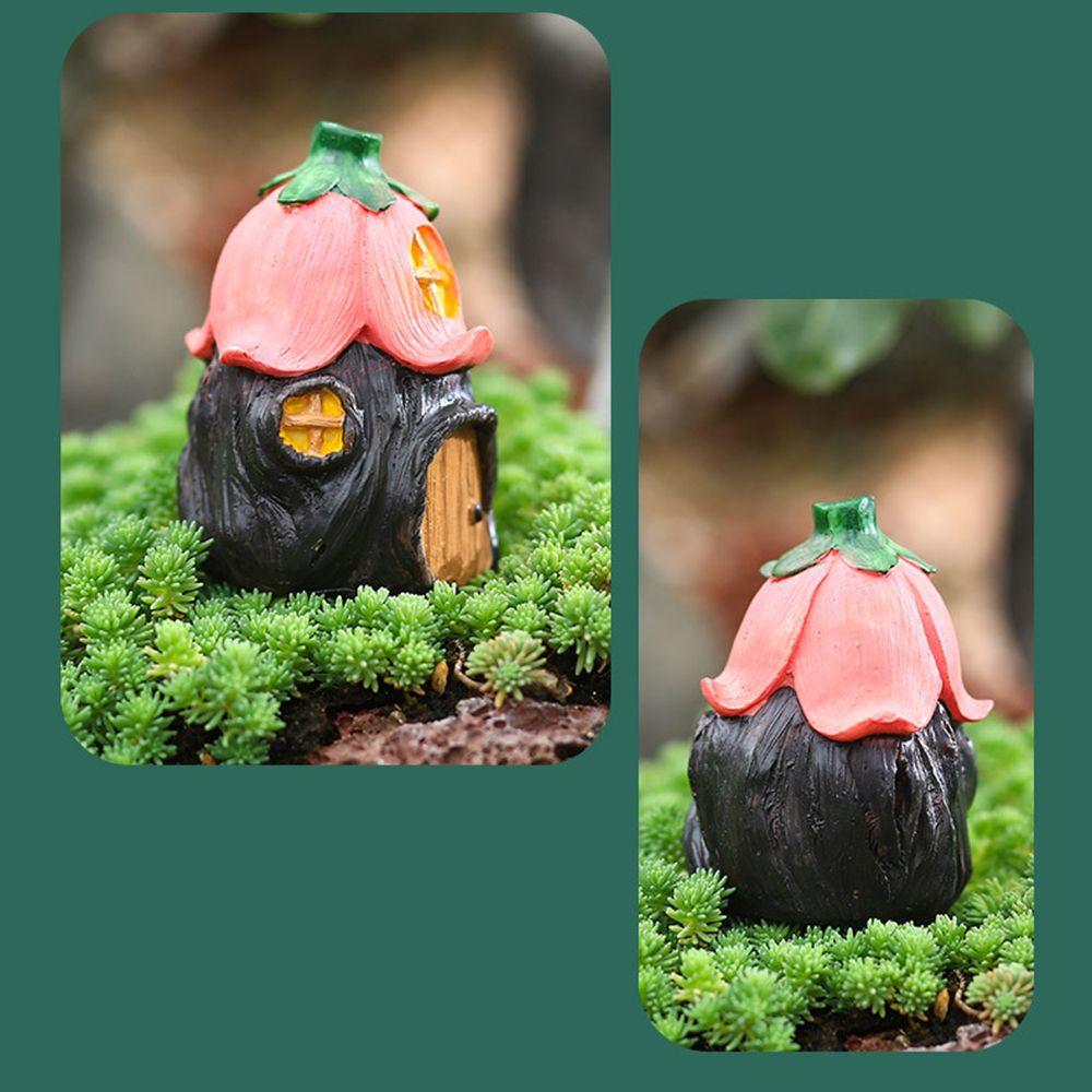 Mushroom Flower Pinecone House Resin Decoration Garden Mushroom Outdoor Mushroom Figurines