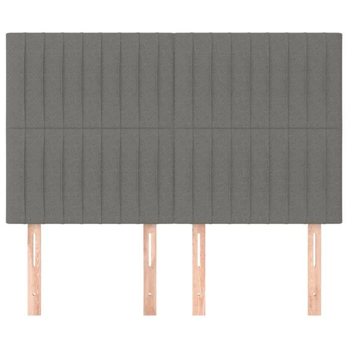 Maison Exclusive - Tête de lit Gris foncé 144 x 5 x 118/128 cm Tissu