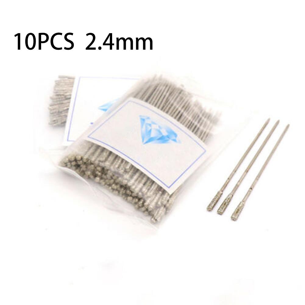 10Pcs Set Diamond Coated Tipped Drill Bits 1/1.3/1.8/2/2.4mm Fit Jade/Agate/Crystal/Jewelry/Ceramics/Glass Drilling Accessories