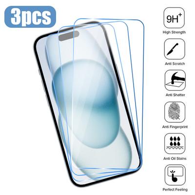 Защитное стекло 3 шт для iPhone 16 15 14 13 12 11 Pro Max Mini XS XR X Закаленное стекло для iPhone SE 2020 2022 6S 7 8 15 14 Plus
