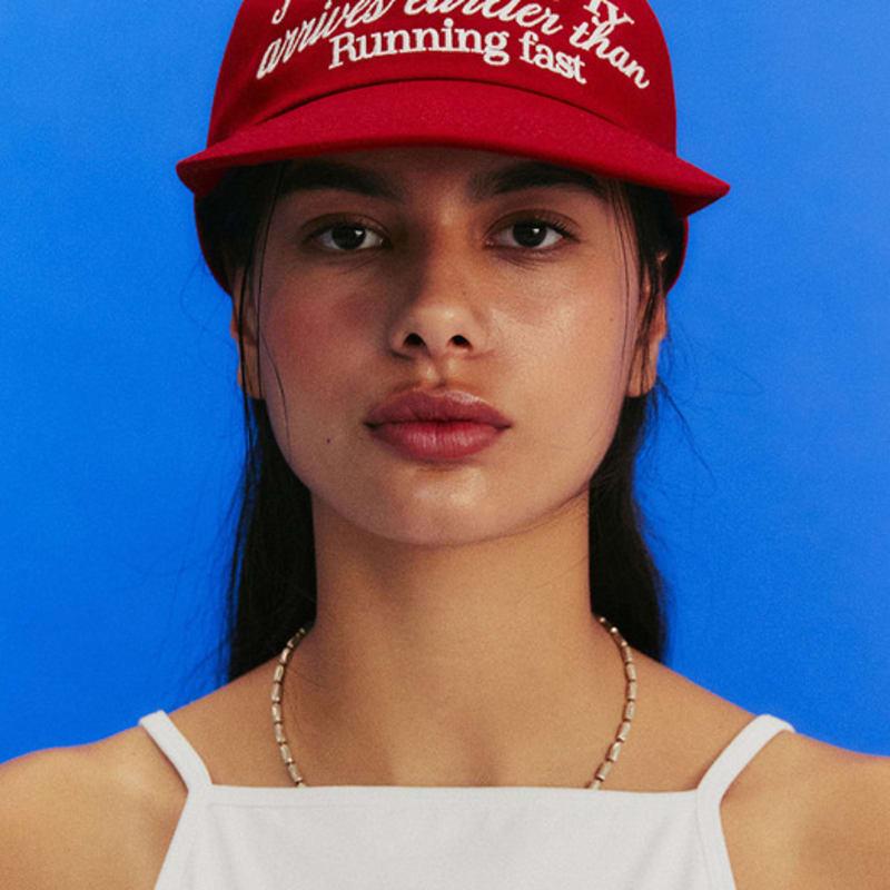 MENASOO RUNNING SLOWLY COTTON CAP_RED