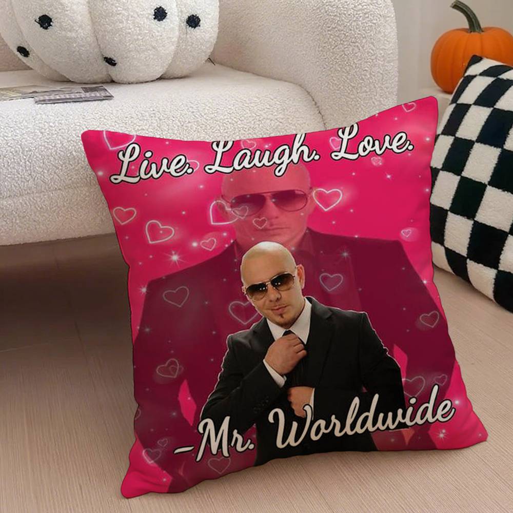 Anime P-Pitbull Pillow Case Anti-Dustmite Pillowcase Invisible Zipper Silky Short Plush Sofa Cushion Cover