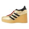 adidas Оригинальные Gazelle Кожа Мода Шнуровка Клиновидная Платформа Женская Обувь Золото 725628 AAA2M 8043
