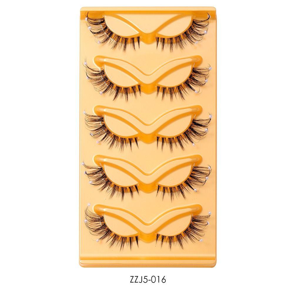 5 Pairs Portable With Eye Lashes Natural Fluffy Makeup Decorative Eyelashes Women