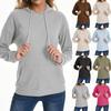 Women's Fashion Casual Long Sleeve Hooded Solid Color Comfortable Loose Top