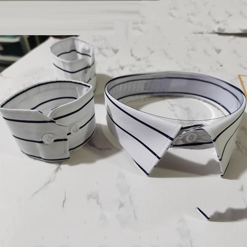 White Fake Collar Shirt Women Men Stripe Lapel False Collars Woman Men Removable Detachable Collar Neckline Faux Col