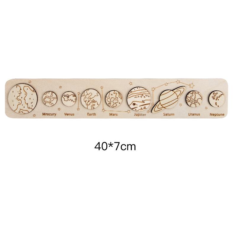 Деревянные Планеты Пазл Настольная Игра Игрушка Монтессори Пазл Солнечная Система Игрушка для Детей Мальчика Девочки Астрономия Обучающая Обучающая Игрушка