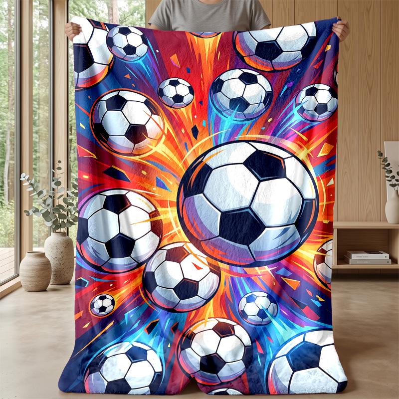 Soccer Ball Explosion 7 Theme blanket Lightweight Warm Flannel Blanket Decorative Throw Blanket for Home Decoration