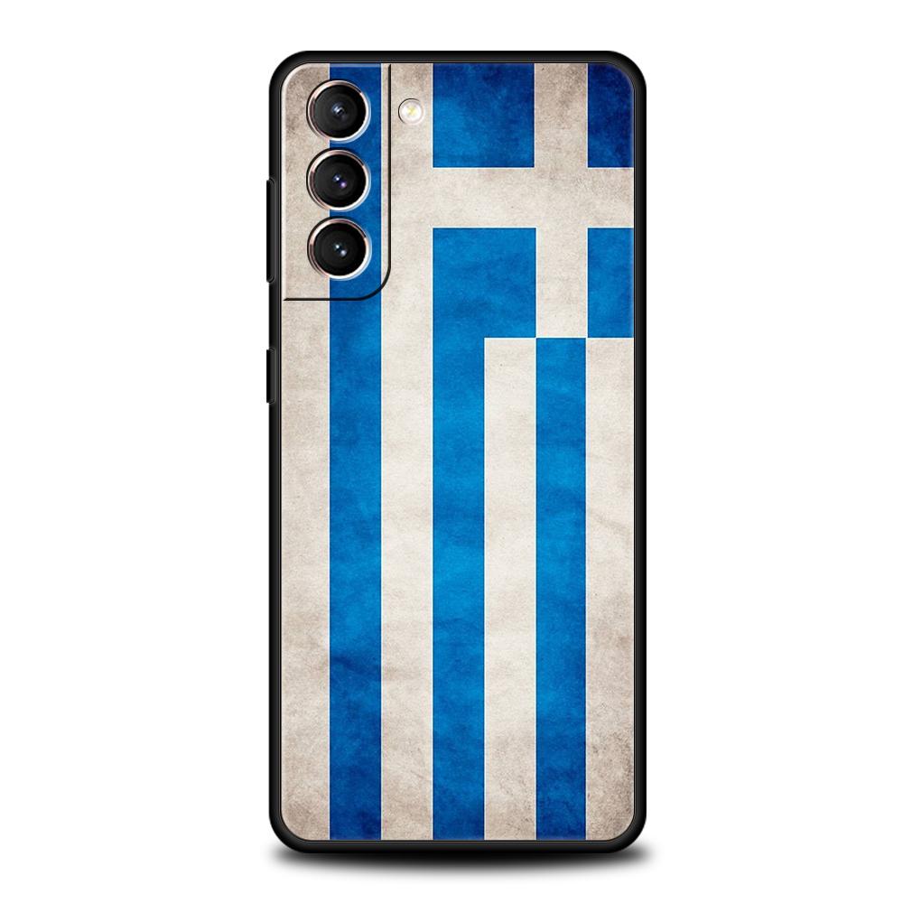Греция Греческий Флаг Чехол для Телефона для Samsung Galaxy S24 S23 S22 S20 S21 FE Ultra S10 S10E S9 S8 Plus 5G Мягкий ТПУ Чехол Capas Fundas