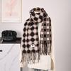 Высококачественный клетчатый шарф в корейском стиле: Теплая, Утолщенная Шаль, Похожая на Кашемир, для Студентов и Пар