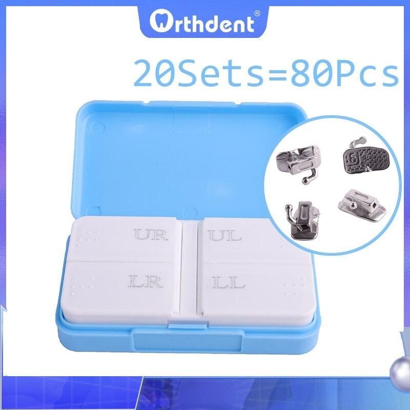 Orthdent 80Pcs/ 20Sets Dental Orthodontic Bondable Buccal Tubes Monoblock Single Non-Convertible Roth MBT 0.022 Dentistry Tool
