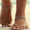Women Vintage Chain Hollow Foot Anklet Water Drop Tassel Jewelry Decoration Gift