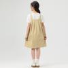 Girls' Casual Belted  Dress  Set - Summer Children's Sweet Top and Short-sleeved T-shirt + Dress Set