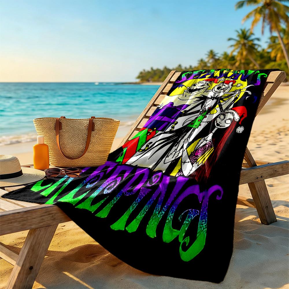 Christmas Nightmare Beach Towel High Absorbency & Quick-Dry Comfortable Lightweight Suitable for Swimming, Gym, Camping, Yoga Vacation