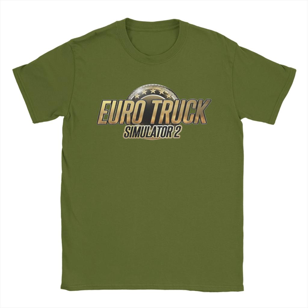 ИгрыEuro Truck Simulator 2 Мужские футболки Повседневные футболки с коротким рукавом с круглым вырезом Хлопок Летние топы