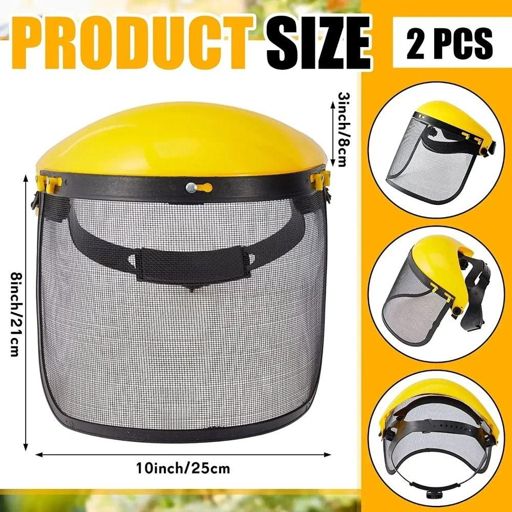 С защитным шлемом для триммера с сеткой для защиты лица, защитным шлемом для сада с сеткой, дышащей садовой маской для лесного хозяйства