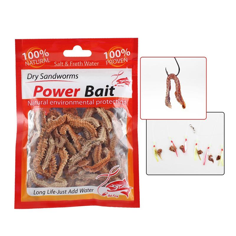 100% Натуральный Сушеный Морской Червь 10Г Рыболовные Приманки Для Уличной Рыбалки Турнир Соблазнительная Пища Для Ловли Карпа Для Зимней Подледной Морской Рыбалки