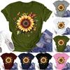 Women's Casual Round Neck Floral Print Short Sleeve T-Shirt Top
