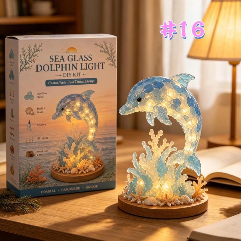 DIY Sea Glass 3D Christmas Tree Craft Kit Ocean Animal Ornament Decor Holiday Home