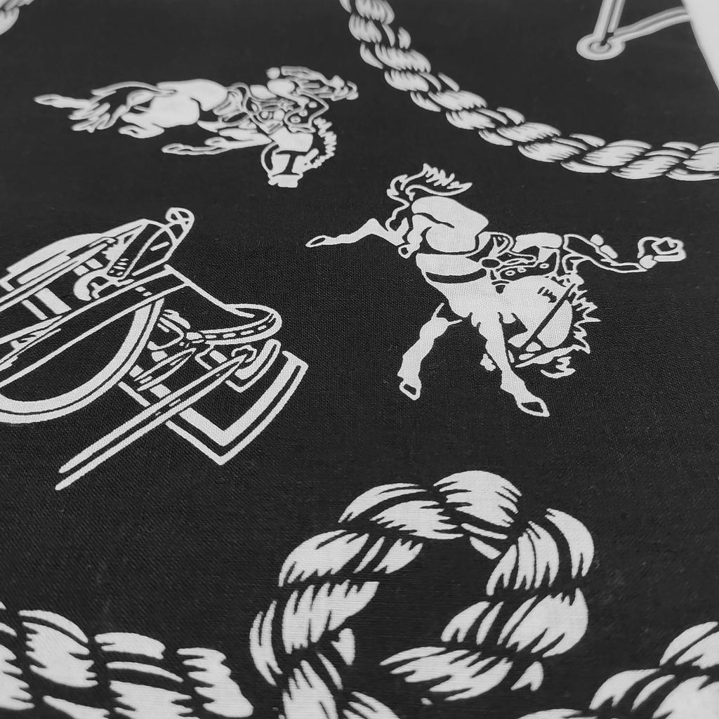 Trifong Bandana Black Adult Cotton 100% Handkerchief Stylish Bandana Cap Cotton Bandana Men's Women's Unisex Bullfighting Pattern 55cm x 55cm