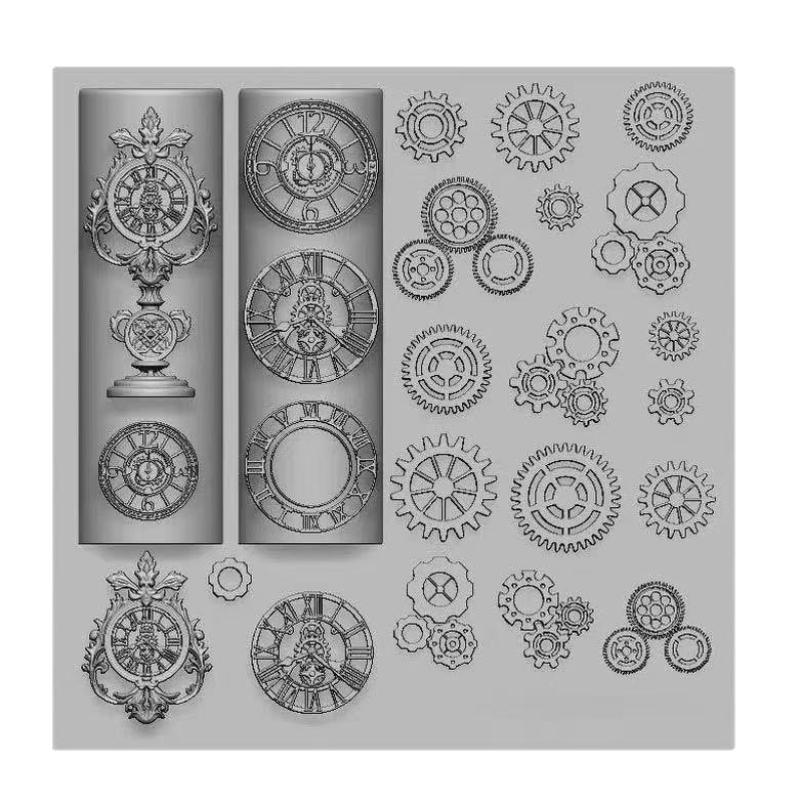 Изысканная 3D силиконовая форма для ногтей в виде часовых механизмов для нейл-шармов, DIY украшений для нейл-арта, мягкая форма для стемпинга, инструменты для дизайна маникюра