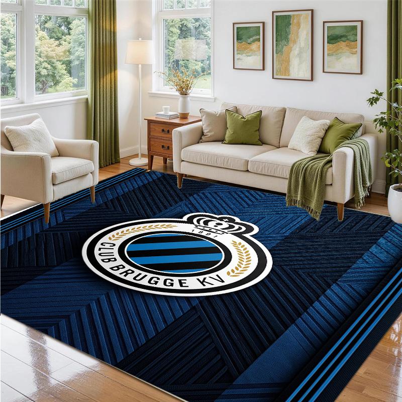 Club Brugge FC Design Crystal Velvet Rug Soft Decorative Mat for Bedroom Entrance