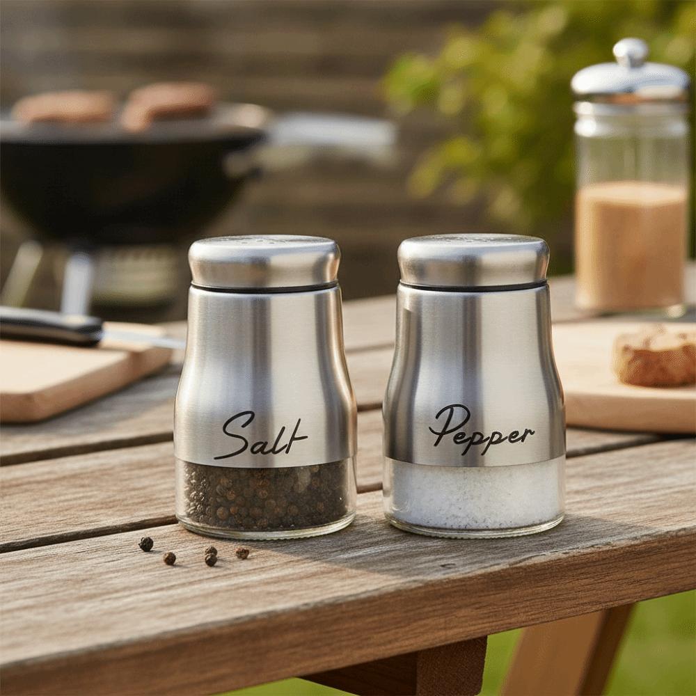 2PCS Leak-proof Salt Pepper Bottle Set Moisture-proof Seasoning Bottle BBQ Seasoning Bottle Chef