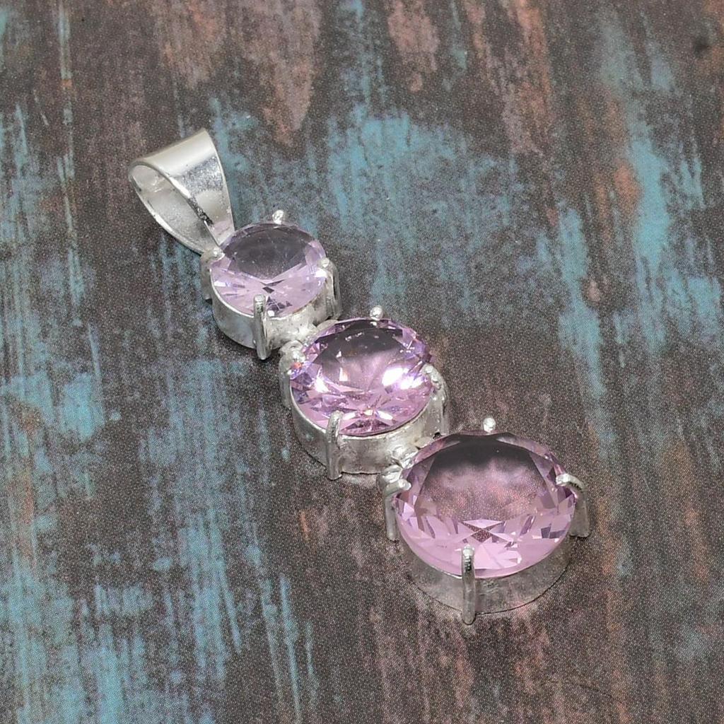 Розовый кунцит, драгоценный камень, подвеска ручной работы из стерлингового серебра 925 пробы для нее