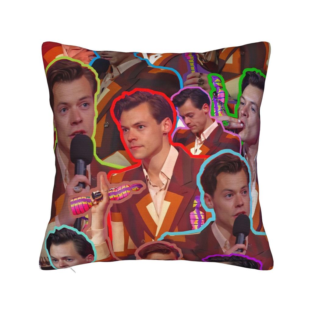 Harrys Styles Singer Pillowcase Soft Polyester Cushion Cover Decorations Pillow Case Cover Seater Zippered cm