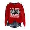 Women's Fashion Round Neck Pullover Top Long Sleeve Tee Printed Sweatshirt