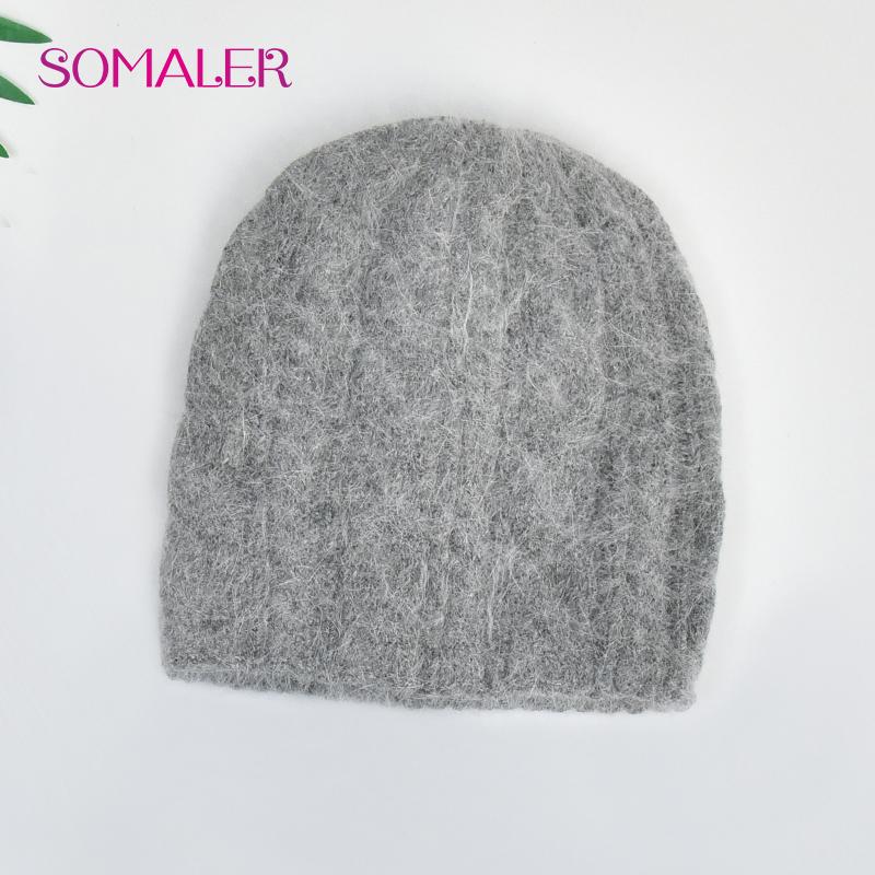 Women Winter Three-piece Hat Scarf Gloves Set Warm Fluffy Angora Knit Hat Scarf Thick Fashion Cold Weather Beanie Accessories